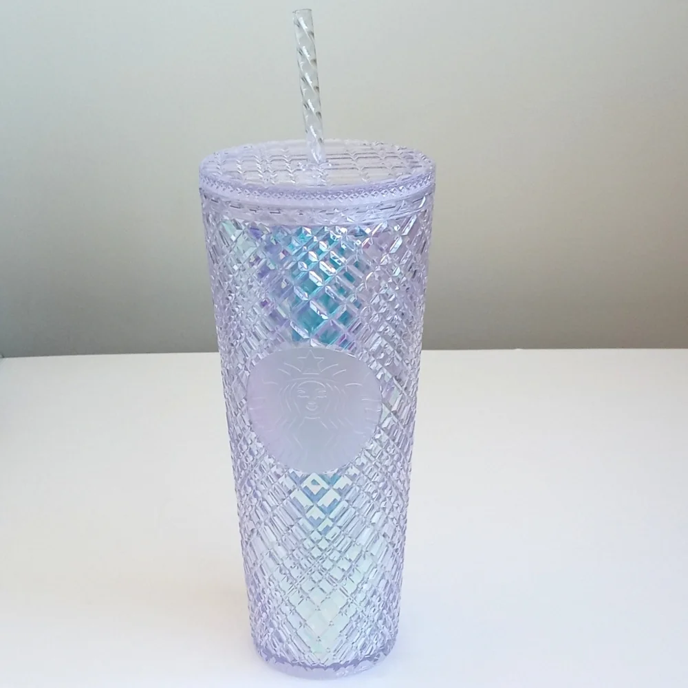 2022 Spring Starbucks Iridescent Unicorn Grid Venti 24oz Tumbler w Lid & Straw